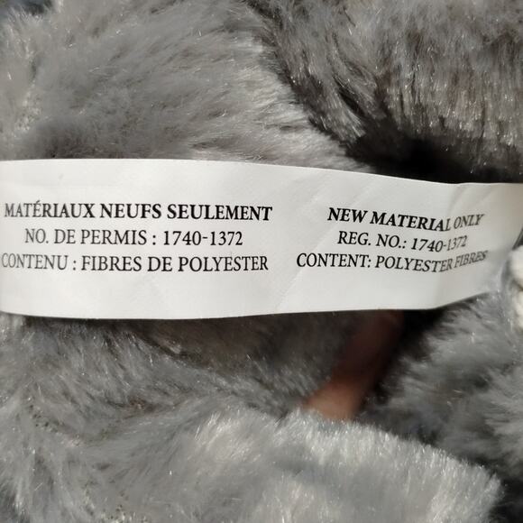 Goffa Elephant 7" Gray Stuffed Animal Cream Ribbed Ears Paws Plush Toy - Picture 6 of 7